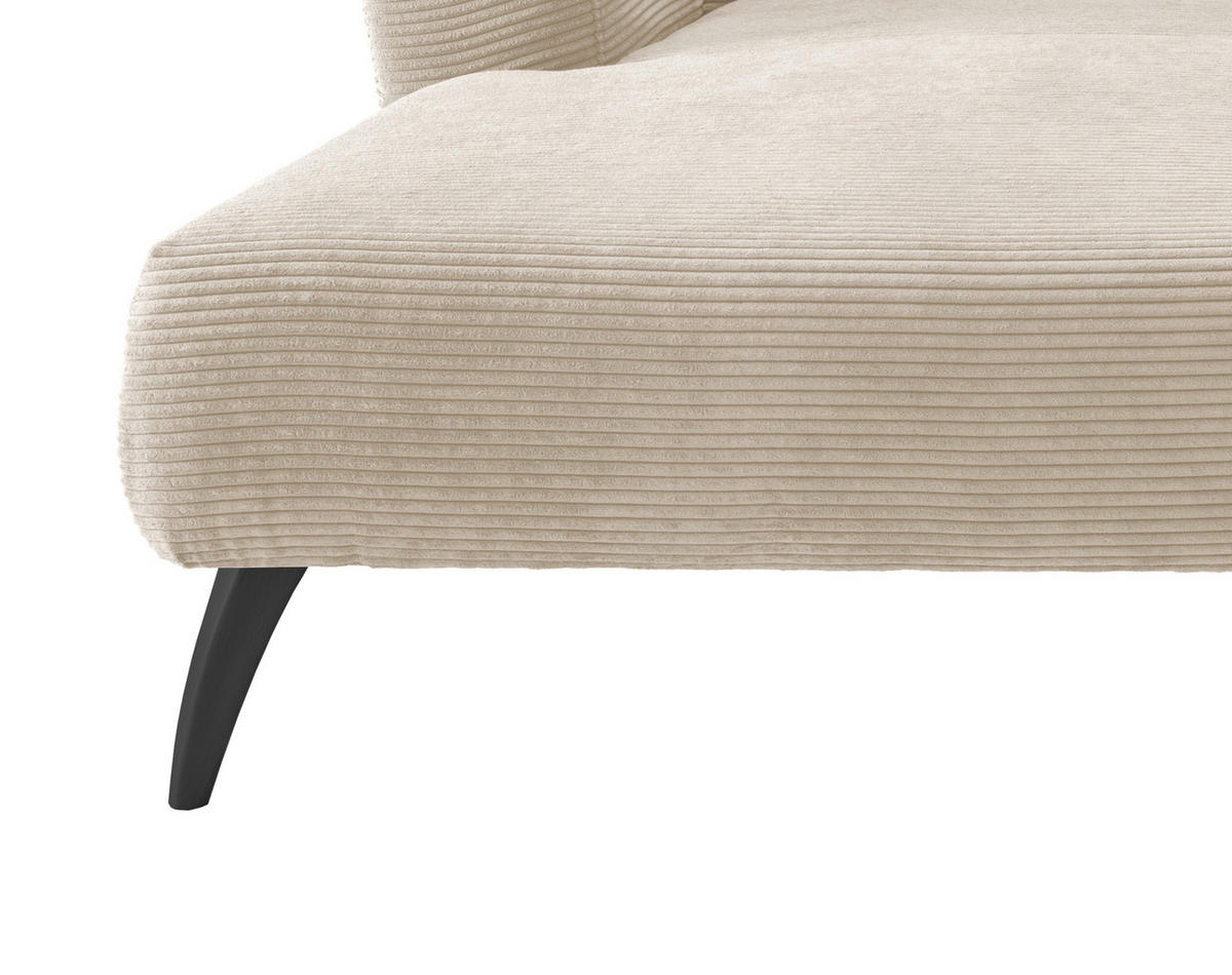 ECKSOFA Beige Cord  - Beige/Schwarz, MODERN, Holz/Textil (160/264cm) - MID.YOU
