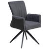 ARMLEHNSTUHL  in Eisen Webstoff  - Schwarz/Grau, LIFESTYLE, Textil/Metall (58/94/64cm) - MID.YOU