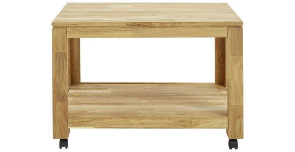 BEISTELLTISCH Eiche massiv rechteckig - Natur, Holz/Kunststoff (45,5/80/55,5cm) - Linea Natura