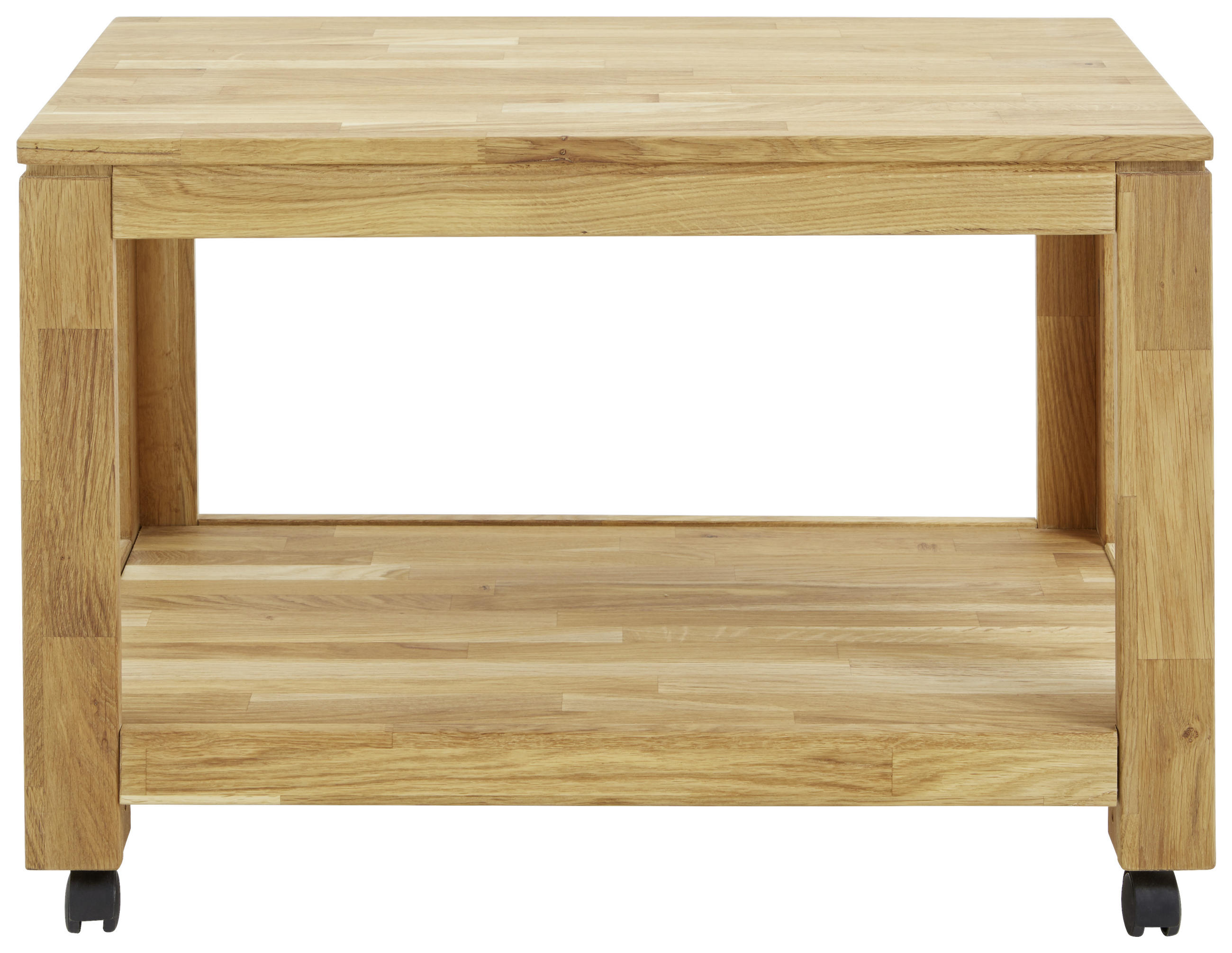 BEISTELLTISCH Eiche massiv rechteckig - Natur, Holz/Kunststoff (45,5/80/55,5cm) - Linea Natura