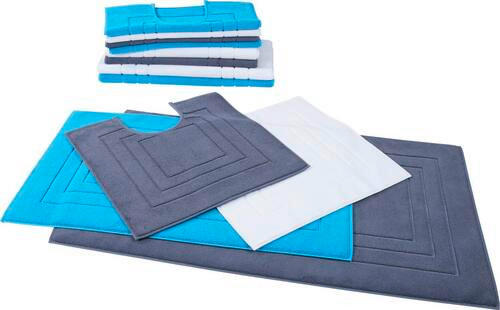 BADEMATTE Blau 60/60 cm  - Blau, Basics, Textil (60/60cm) - Vossen