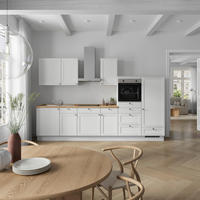 KÜCHENLEERBLOCK Frame 330 cm  in Eichefarben, Olivgrün  - Edelstahlfarben/Eichefarben, MODERN, Holzwerkstoff/Metall (330cm) - Nobilia