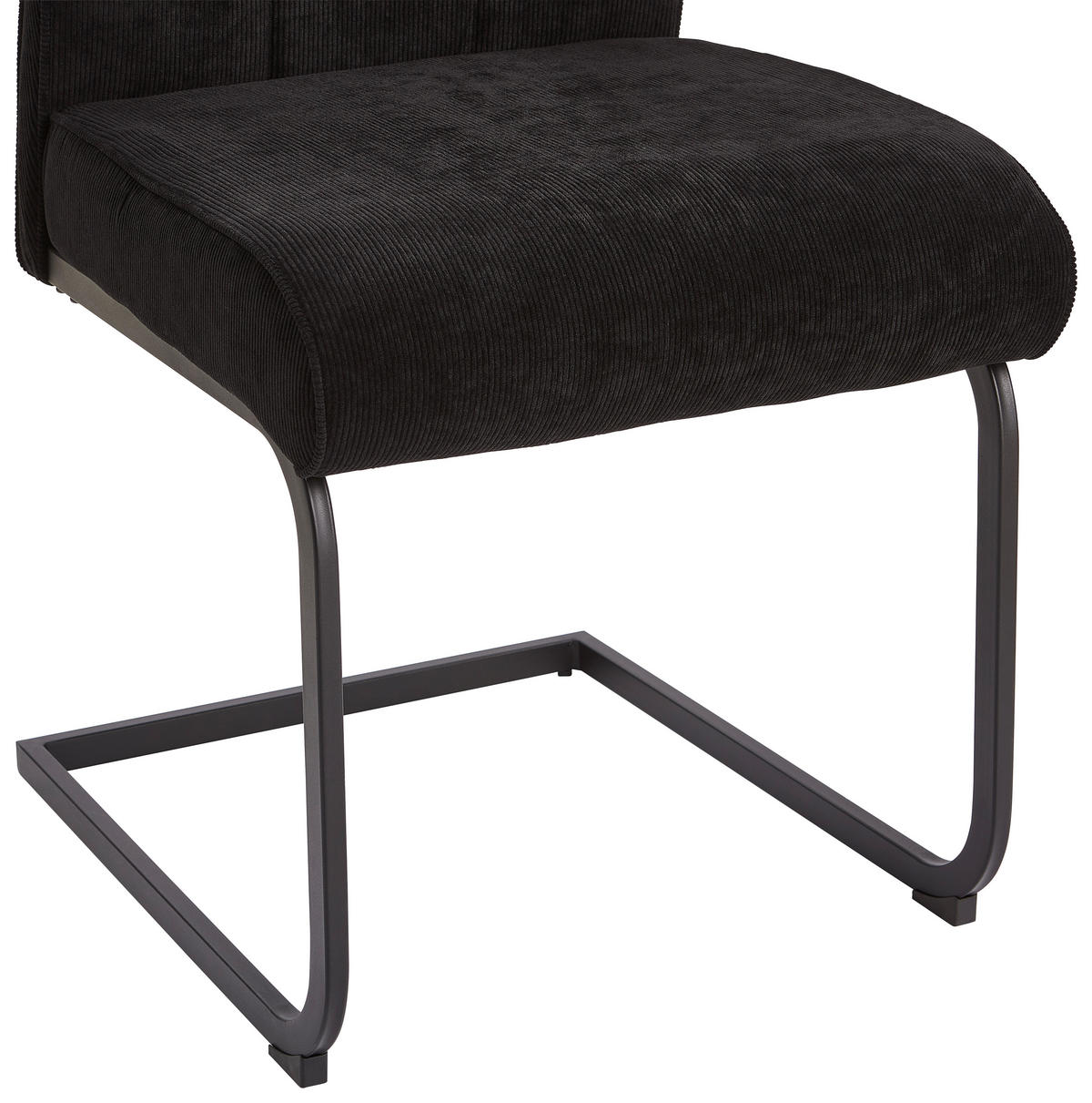 SCHWINGSTUHL  in Eisen Cord  - Schwarz, MODERN, Textil/Metall (49/98/61cm) - Livetastic
