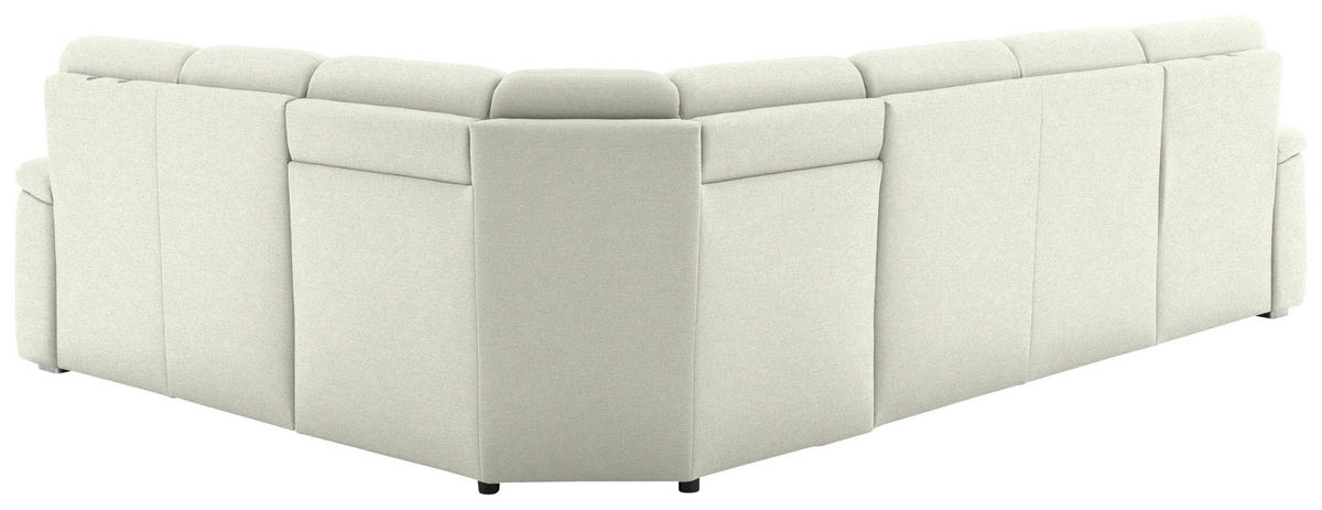 WOHNLANDSCHAFT  in Chenille Creme  - Creme/Alufarben, KONVENTIONELL, Holz/Textil (160/329/235cm) - Beldomo Comfort