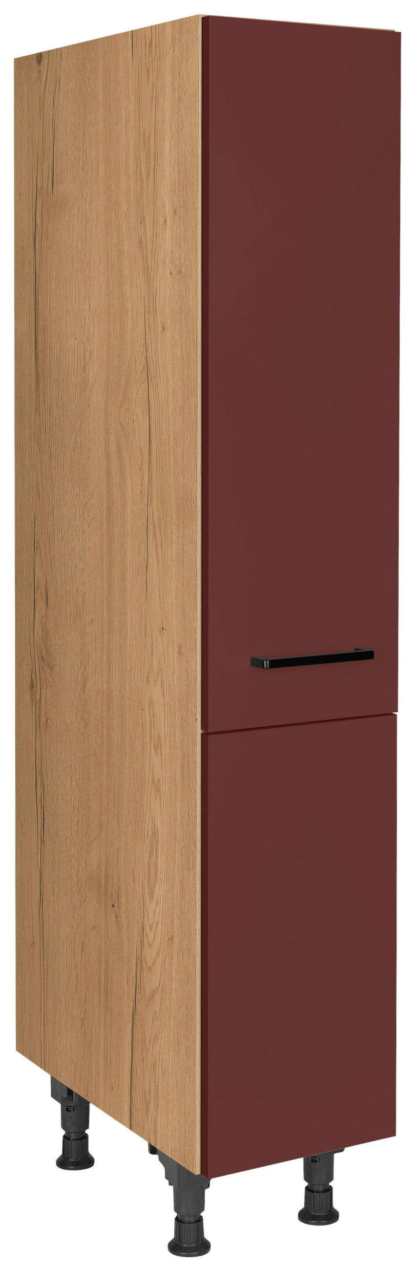 APOTHEKERSCHRANK 30/168/58 cm  Rot, Eichefarben  - Eichefarben/Rot, Modern, Holzwerkstoff/Metall (30/168/58cm) - Nobilia