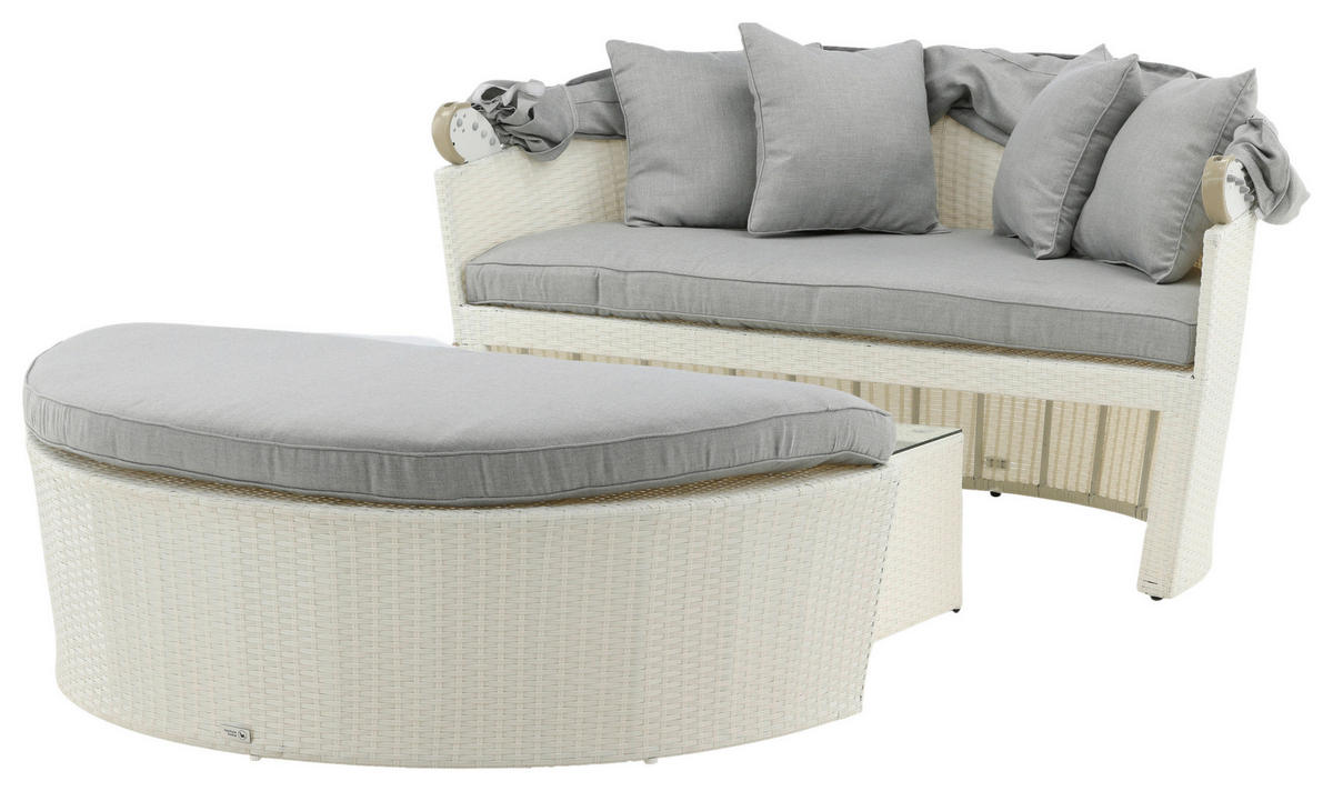 SONNENINSEL 153/72/76 cm  - Weiß, KONVENTIONELL, Kunststoff (153/72/76cm) - Gardenson