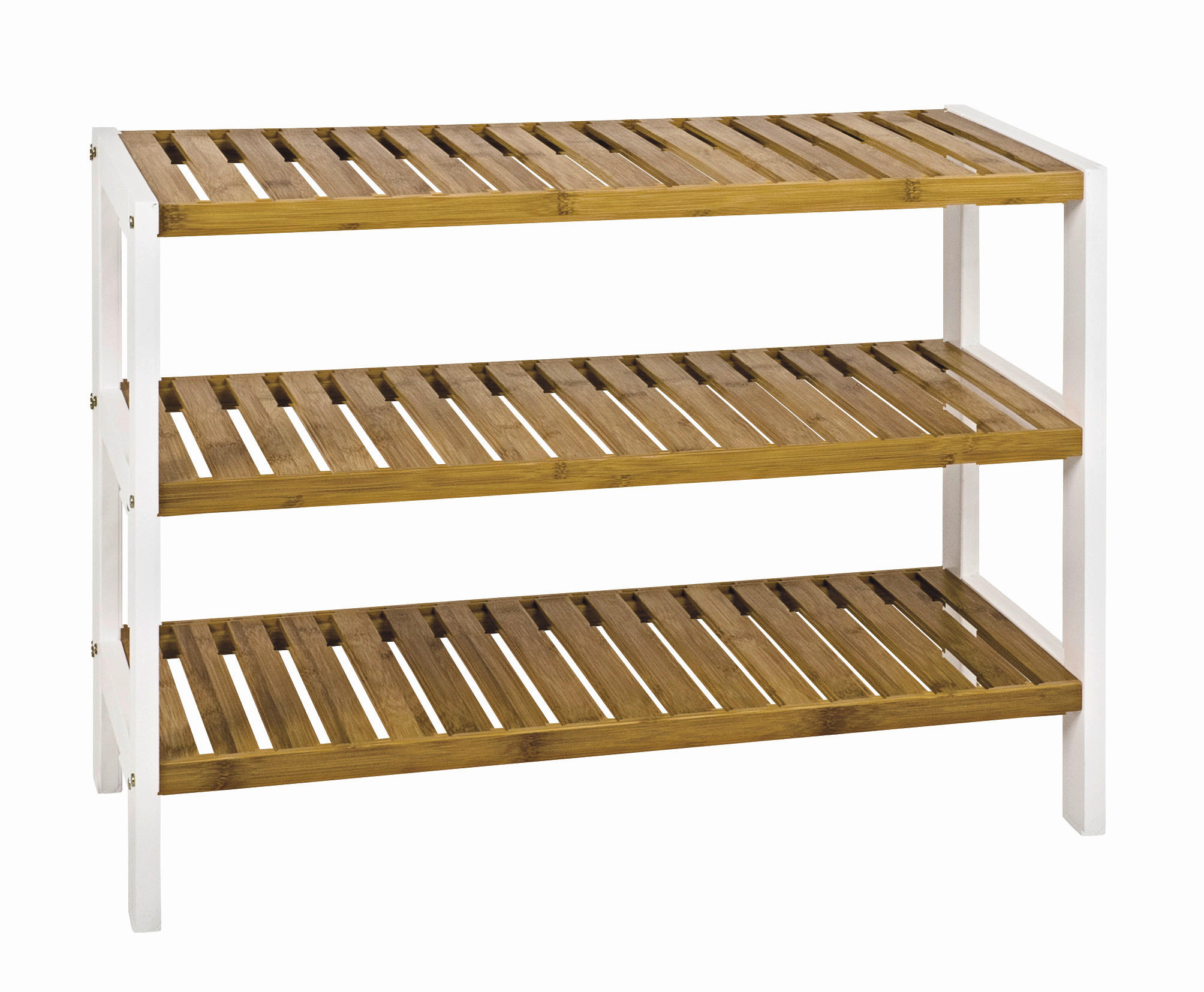 REGAL Bambus massiv Naturfarben, Weiß  - Weiß/Naturfarben, Design, Holz/Holzwerkstoff (70/54/26cm)