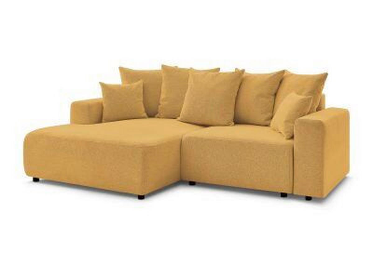 ECKSOFA Ottomane links  ATILLA Gelb Flachgewebe  - Gelb/Schwarz, MODERN, Kunststoff/Textil (149/244cm)