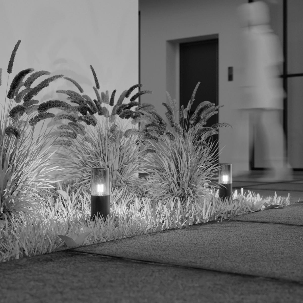 WEGELEUCHTE Outdoor 8/25 cm  - Dunkelgrau, Design, Glas/Metall (8/25cm) - MAYTONI