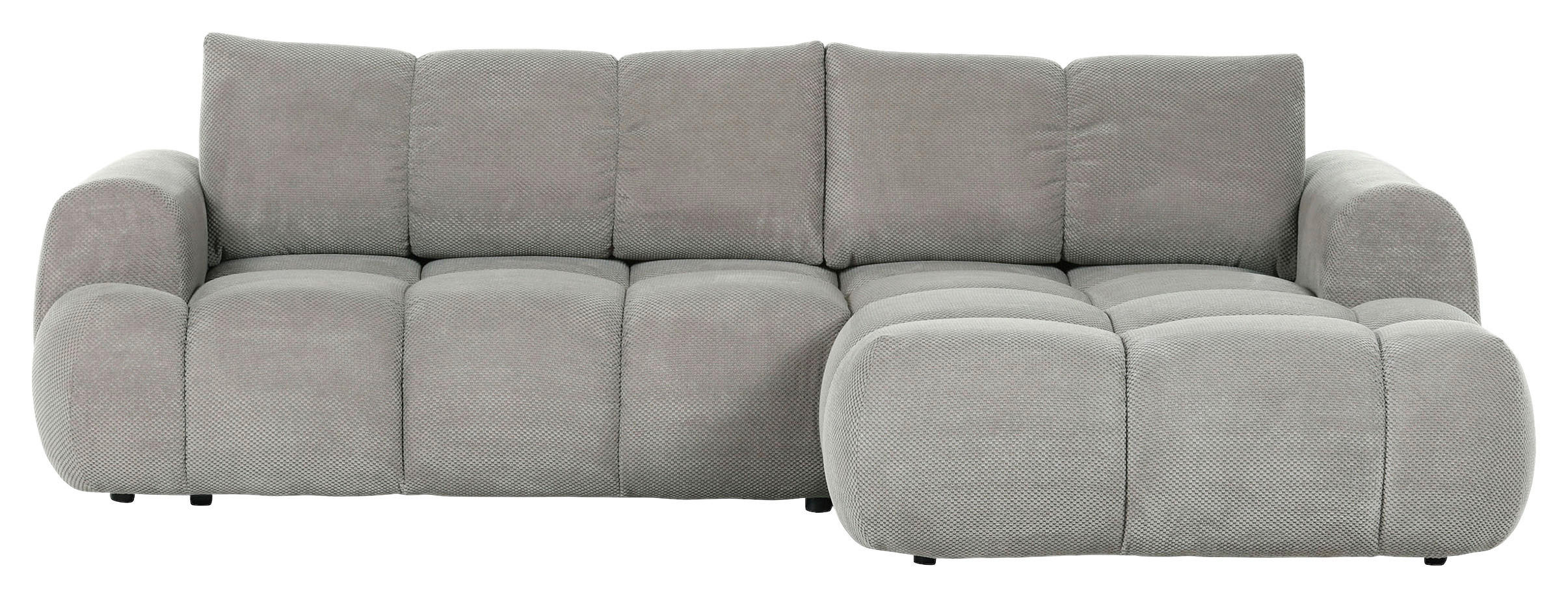 ECKSOFA in Flachgewebe Greige  - Greige/Schwarz, Konventionell, Kunststoff/Textil (274/174cm) - Carryhome