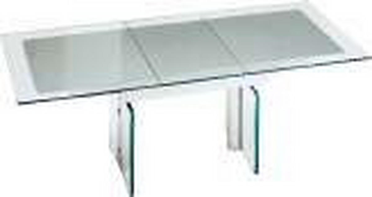 COUCHTISCH ESG, Klarglas 125-166/75/56-75 cm rechteckig Transparent  - Transparent, Design, Glas/Metall (125-166/75/56-75cm)