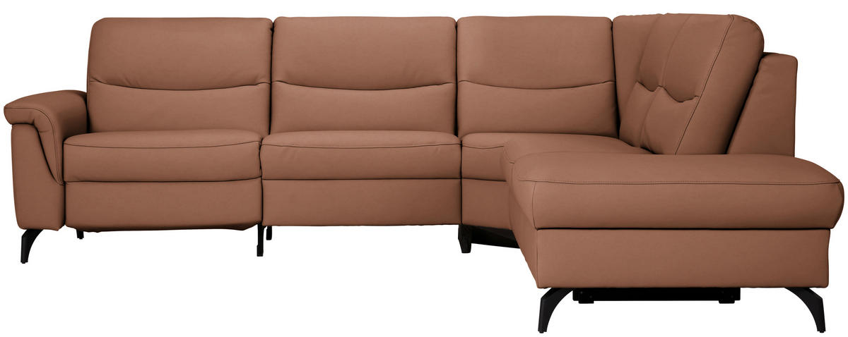ECKSOFA  in Echtleder Haselnussfarben  280/249 cm  - Anthrazit/Haselnussfarben, Design, Leder/Metall (280/249cm) - Himolla Komfortklass