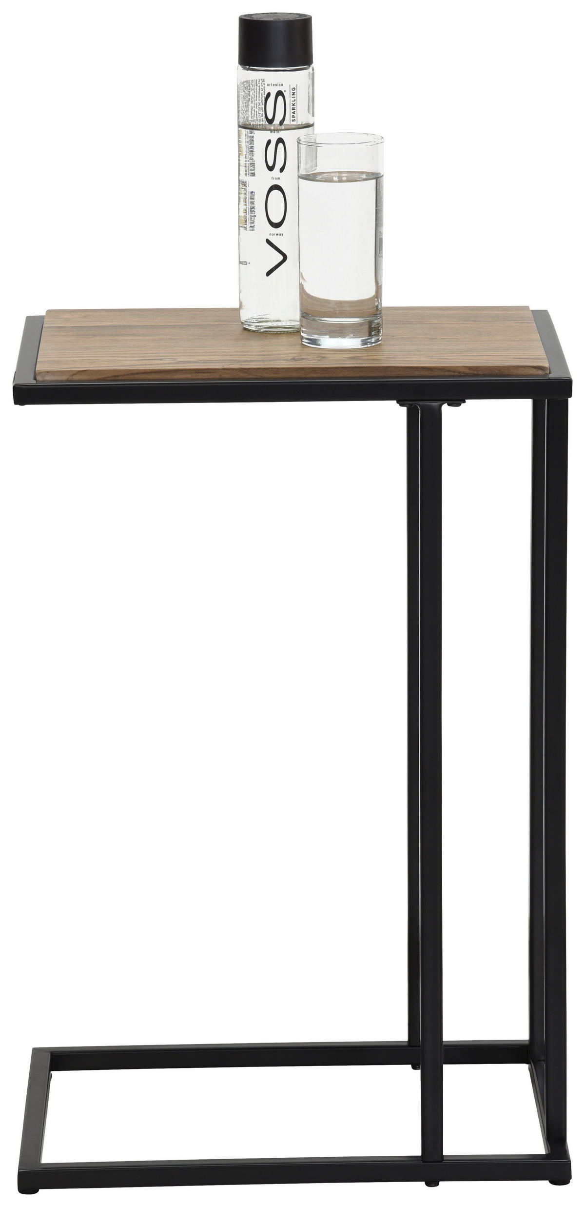 KISASZTAL fém, faalapú anyag 40/30/60 cm  - tölgyfa színű/fekete, Design, faalapú anyag/fém (40/30/60cm) - Carryhome