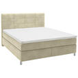 BOXSPRINGBETT 160/200 cm  in Beige  - Chromfarben/Beige, KONVENTIONELL, Kunststoff/Textil (160/200cm) - Voleo