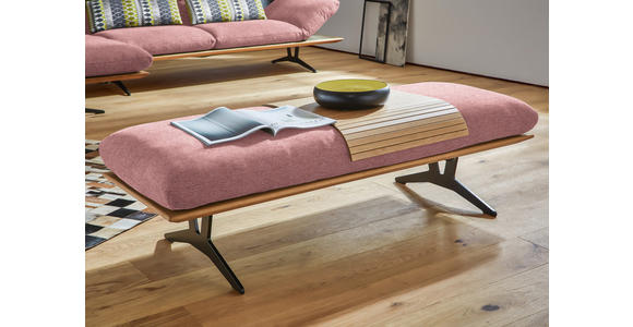 HOCKERBANK in Holz, Textil Altrosa - Schwarz/Altrosa, Design, Holz/Textil (150/43/60cm) - Dieter Knoll