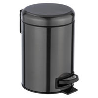 TRETEIMER Leman 3 L  - Schwarz, Basics, Kunststoff/Metall (17/25cm) - Wenko