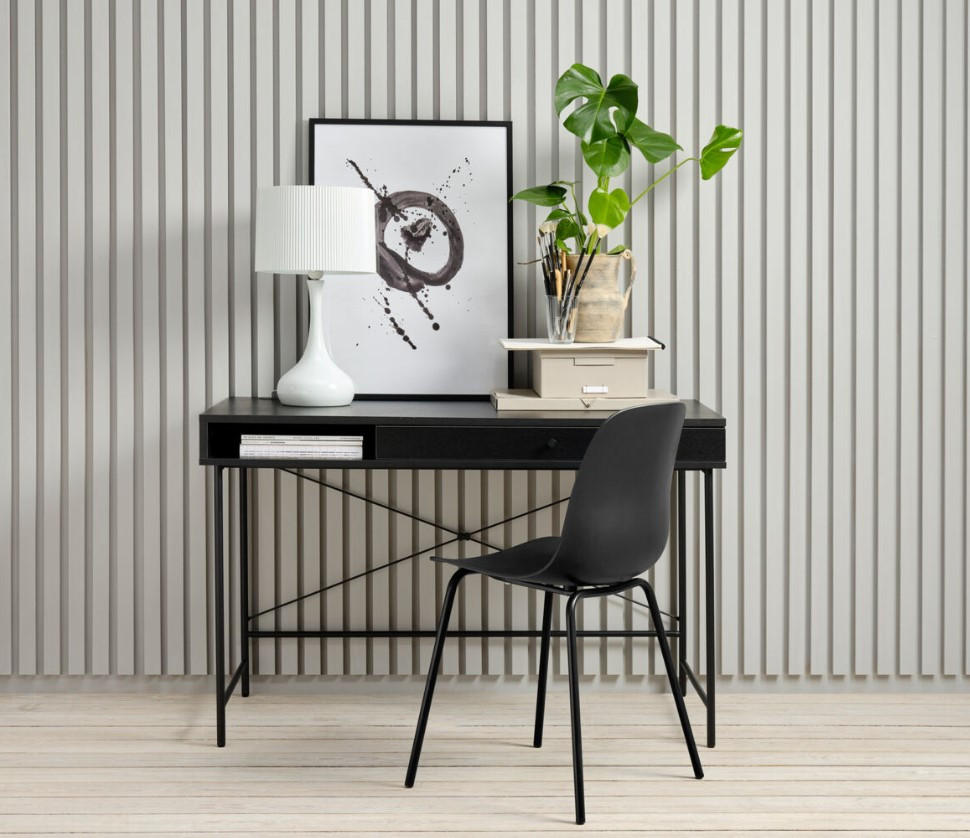 SKRIVBORD  i svart  - svart, Trend, metall/trämaterial (120/76/60cm) - Best Price