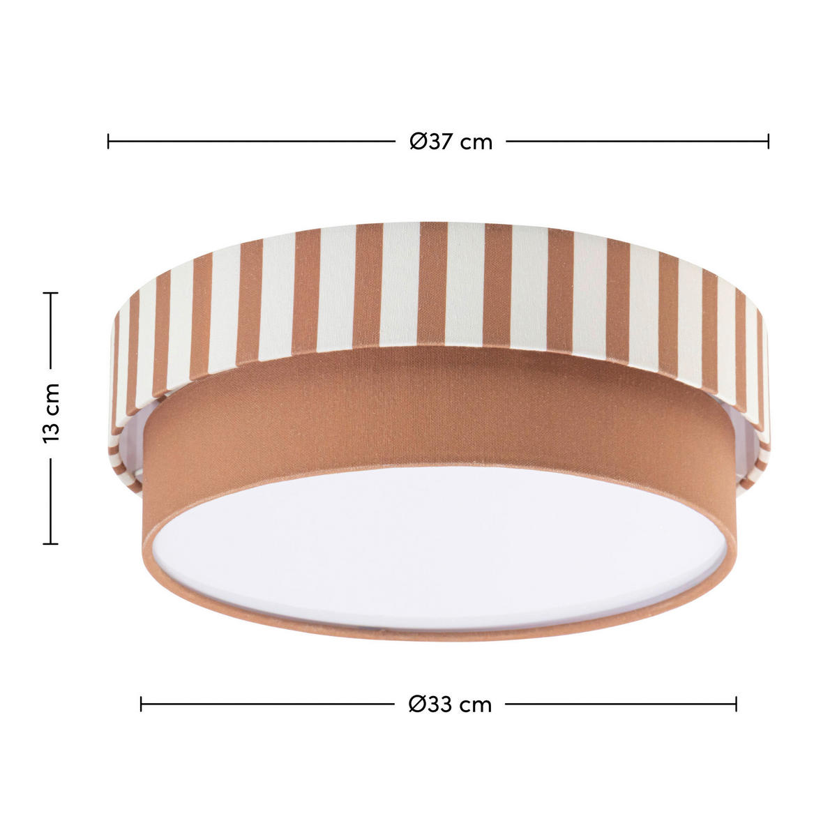 DECKENLEUCHTE  37/13 cm    - Braun/Naturfarben, MODERN, Kunststoff/Textil (37/13cm) - Novel
