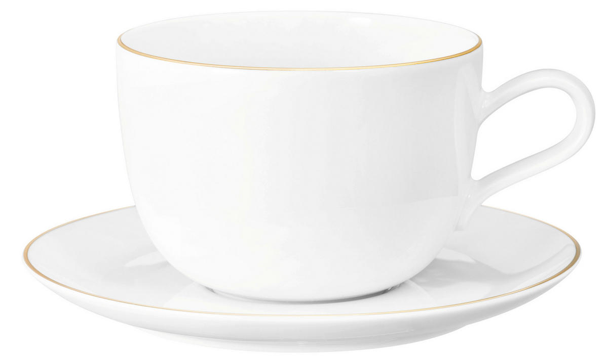 FRÜHSTÜCKSTASSE Liberty  - Goldfarben/Weiß, Basics, Keramik (0,38l) - Seltmann Weiden