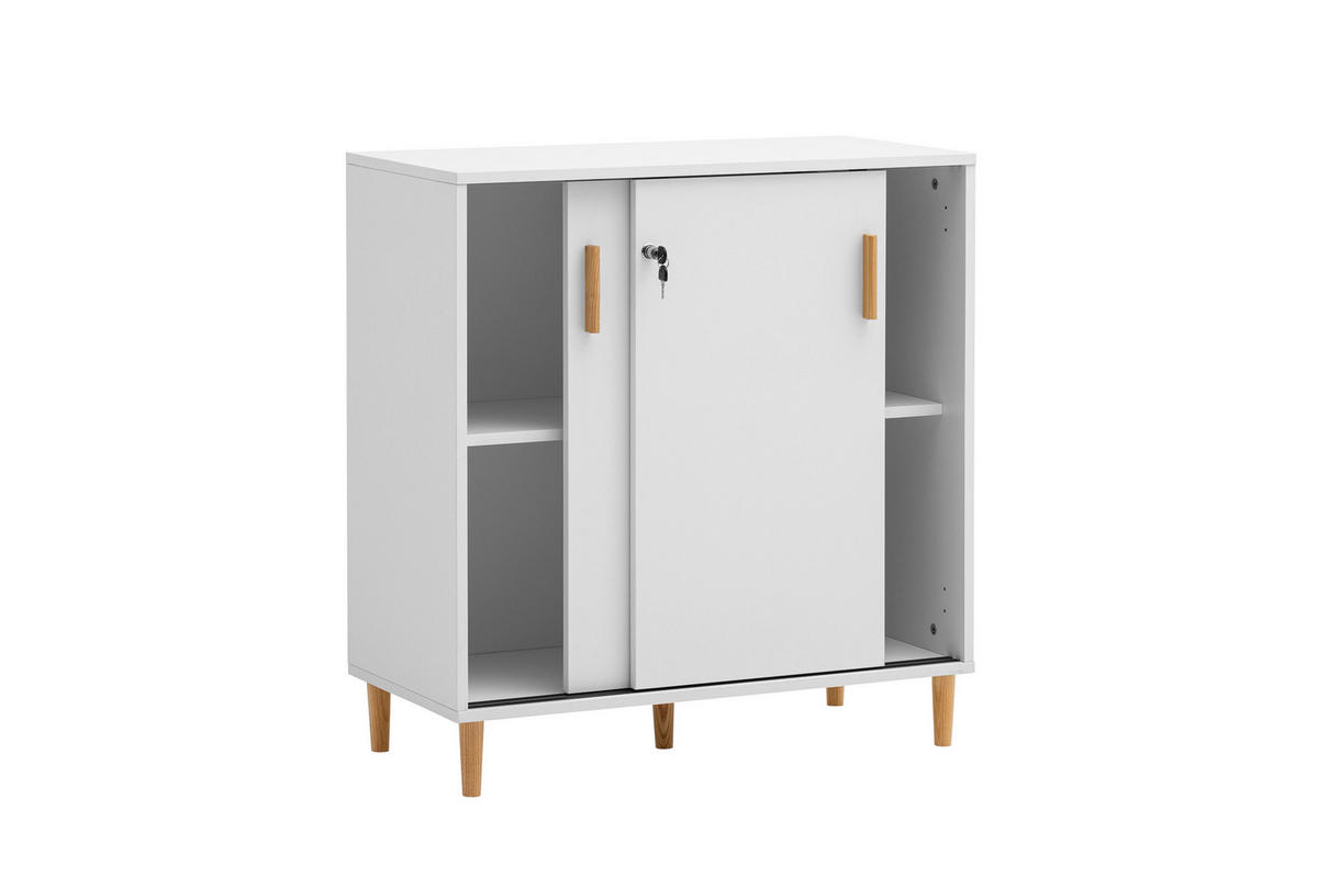 AKTENSCHRANK Weiß  - Weiß, MODERN, Holzwerkstoff (80,1/84,8/38,2cm) - Livetastic