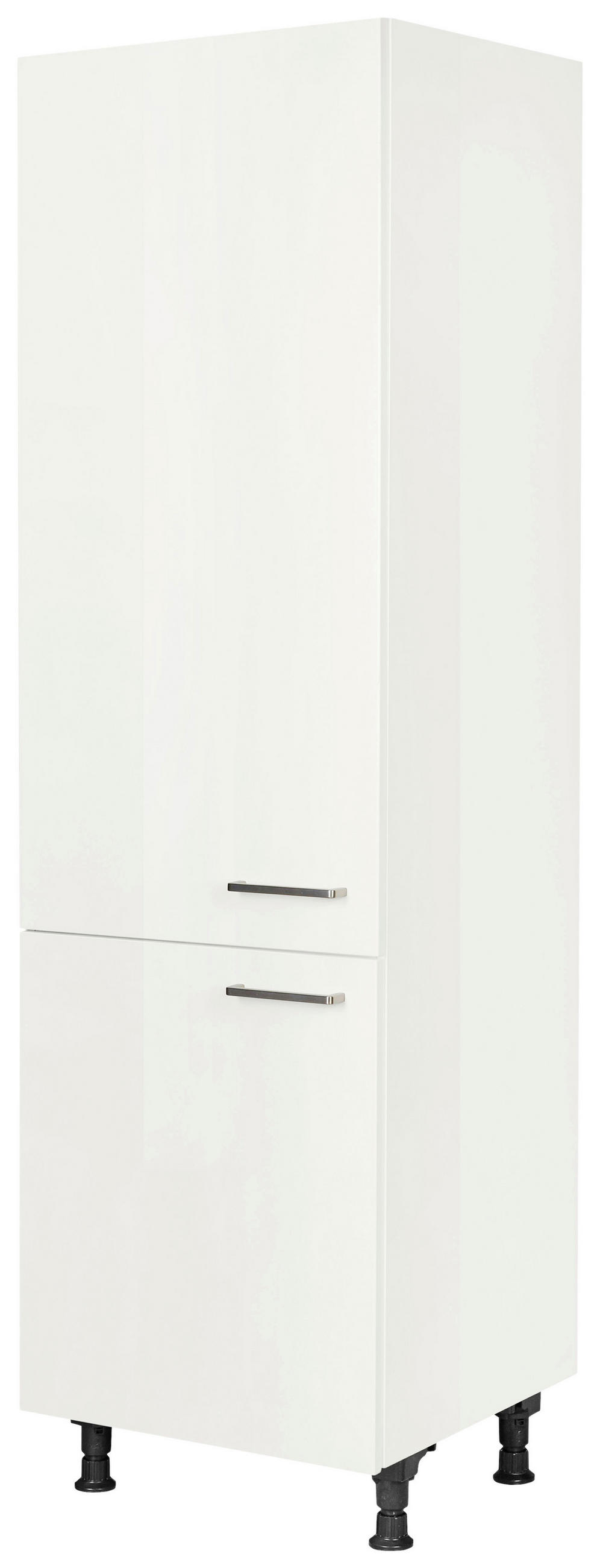 GERÄTEUMBAUSCHRANK 60/216,6/58 cm  Weiss Hochglanz  - Weiss Hochglanz/Edelstahlfarben, Modern, Holzwerkstoff/Metall (60/216,6/58cm) - Nobilia