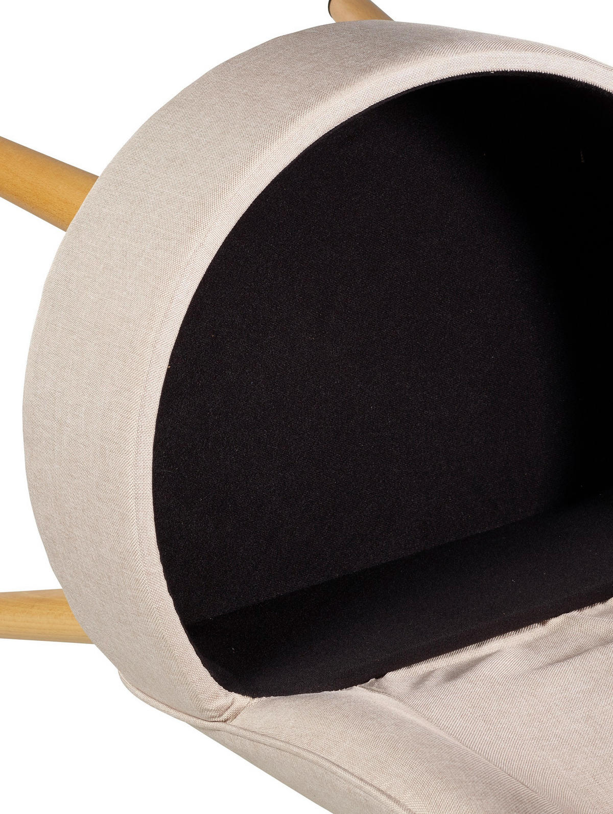 SESSEL in Struktur, gesteppt Creme  - Creme/Naturfarben, Design, Holz/Textil (42/71/42cm) - Echtwerk
