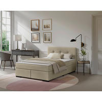 BOXSPRINGBETT 120/200 cm  in Beige  - Beige/Schwarz, MODERN, Karton/Holz (120/200cm) - MID.YOU