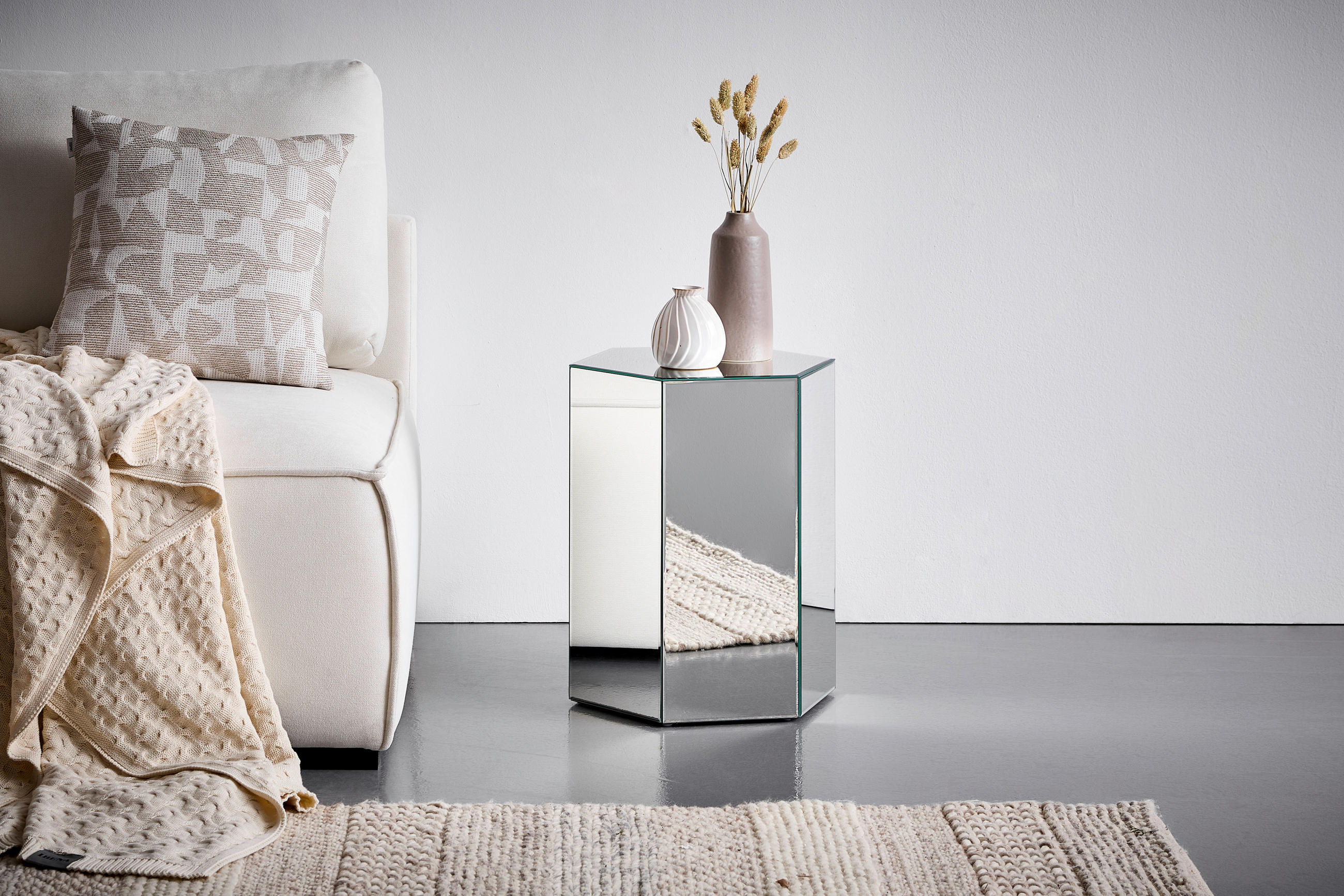 BLUMENTISCH Glas, Holzwerkstoff  - Klar, Design, Glas/Holzwerkstoff (40/48/40cm) - MID.YOU