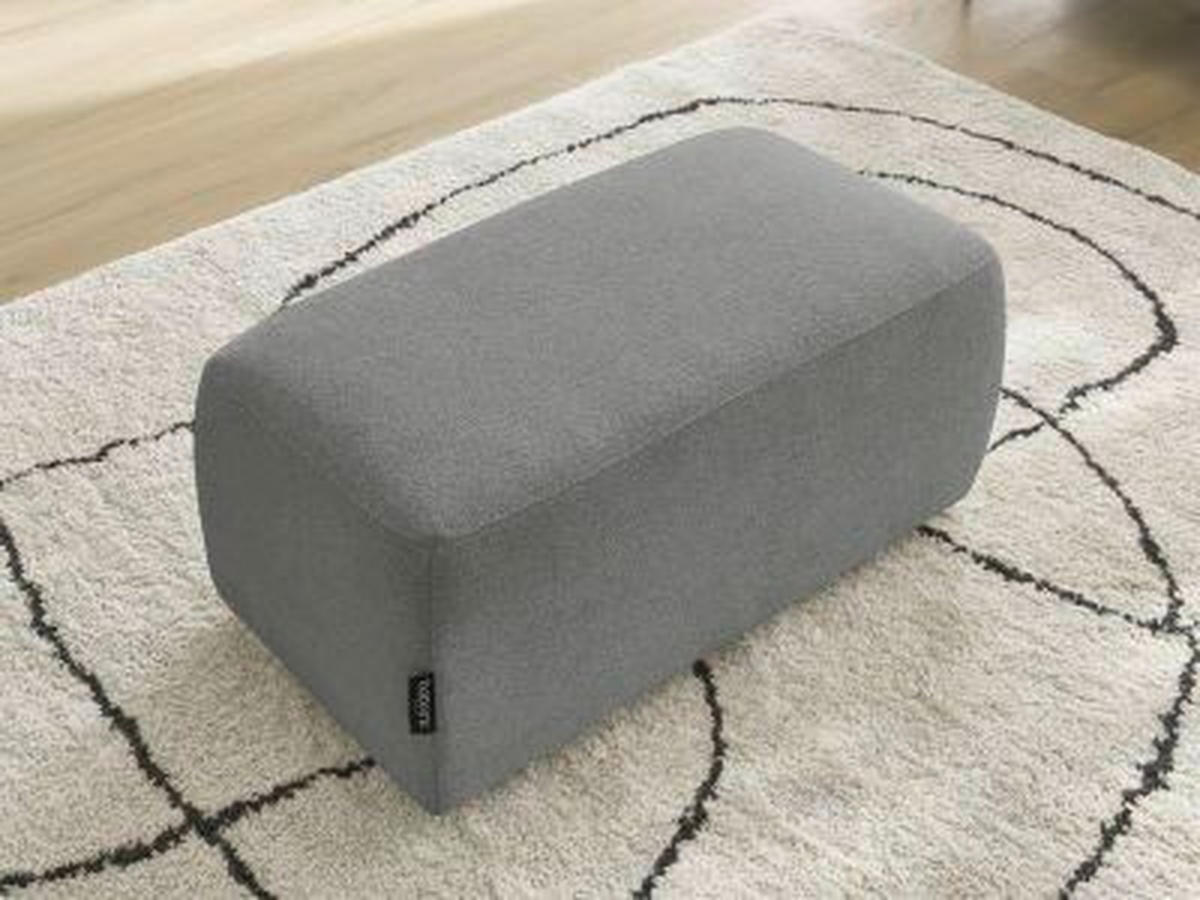 HOCKER ATILLA Flachgewebe Dunkelgrau  - Dunkelgrau/Schwarz, MODERN, Kunststoff/Textil (92/44/48cm)