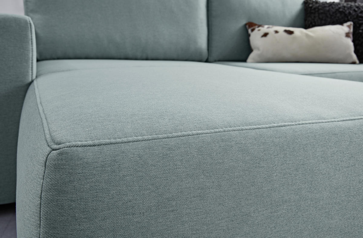 ECKSOFA in Webstoff Hellblau  160/242 cm  - Schwarz/Hellblau, Design, Kunststoff/Textil (160/242cm) - LOOKS by W.Joop