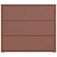 KOMMODE , 95/83/42 cm, 3 Schublade(n)  - Silberfarben/Terracotta, Trend, Holzwerkstoff/Kunststoff (95/83/42cm) - Carryhome