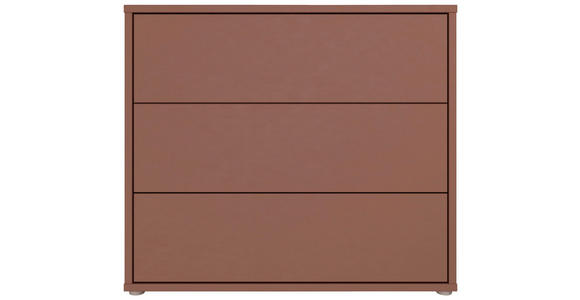 KOMMODE , 95/83/42 cm, 3 Schublade(n)  - Silberfarben/Terracotta, Trend, Holzwerkstoff/Kunststoff (95/83/42cm) - Carryhome