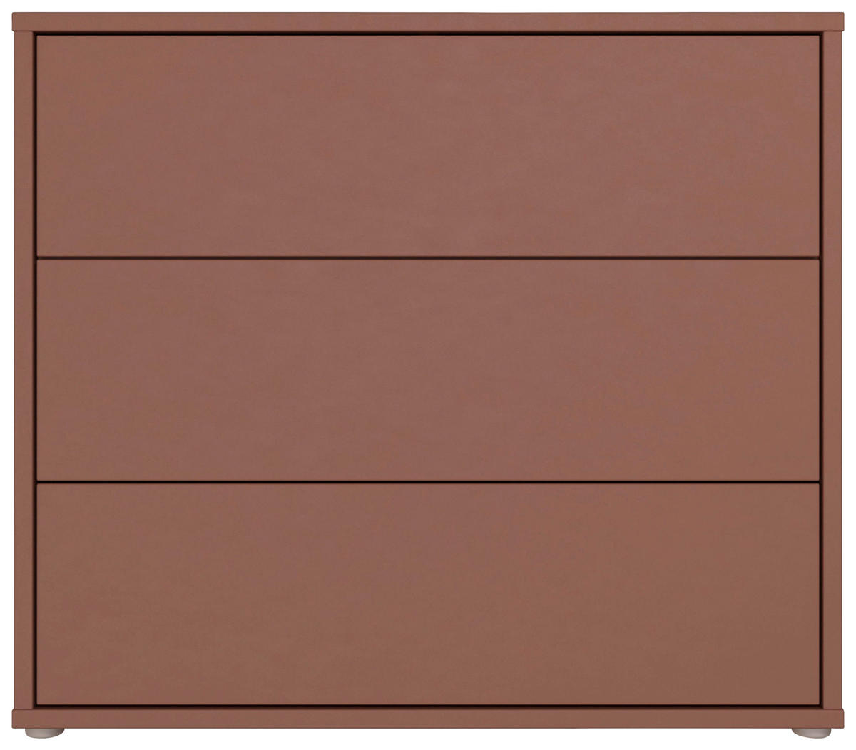 KOMMODE , 95/83/42 cm, 3 Schublade(n)  - Silberfarben/Terracotta, Trend, Holzwerkstoff/Kunststoff (95/83/42cm) - Carryhome