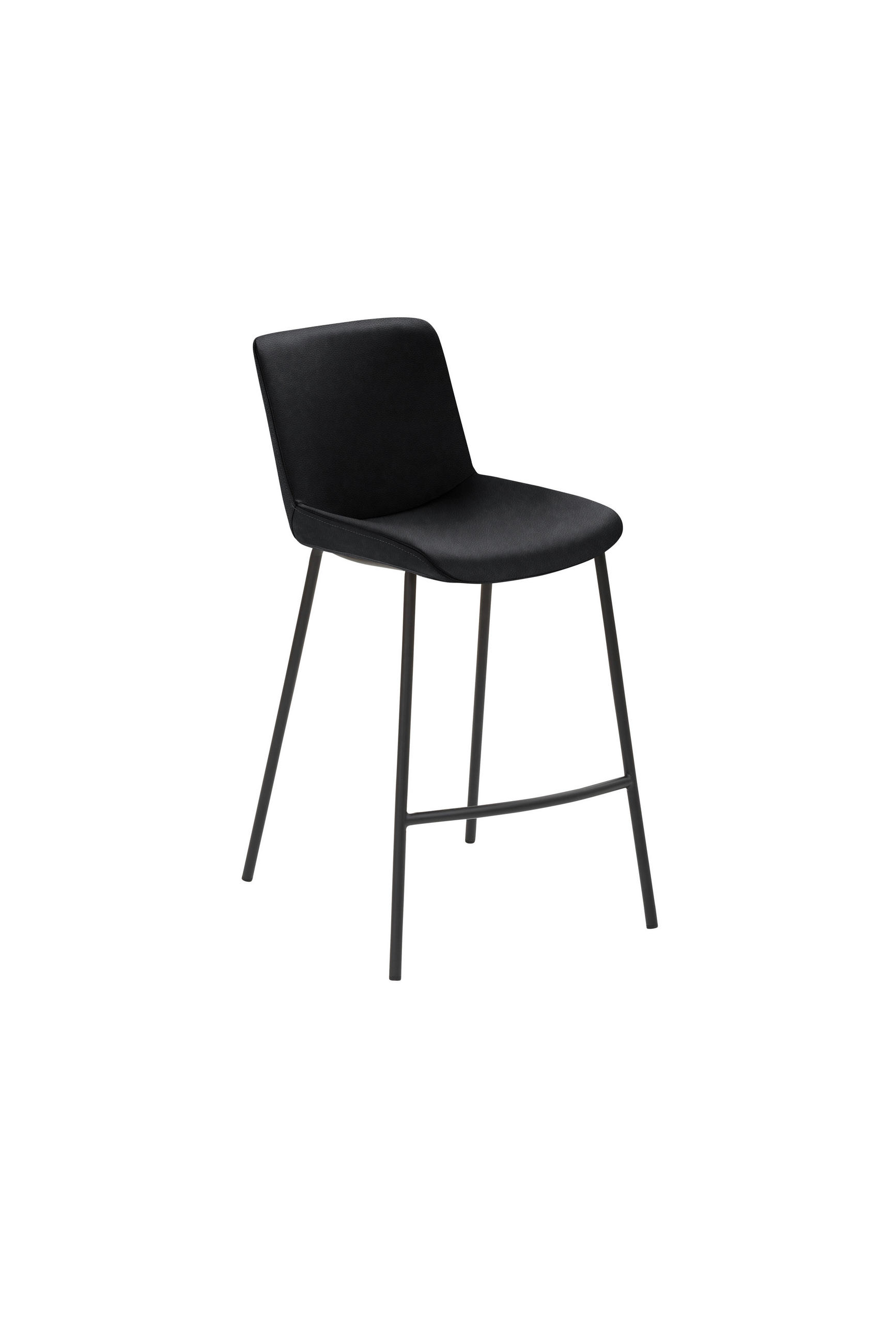 BARHOCKER Mikrofaser Anthrazit, Schwarz Stahl  - Anthrazit/Schwarz, Design, Textil/Metall (48/93/50cm) - Novel