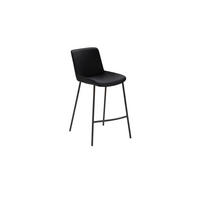 BARHOCKER Mikrofaser Anthrazit, Schwarz Stahl  - Anthrazit/Schwarz, Design, Textil/Metall (48/93/50cm) - Novel