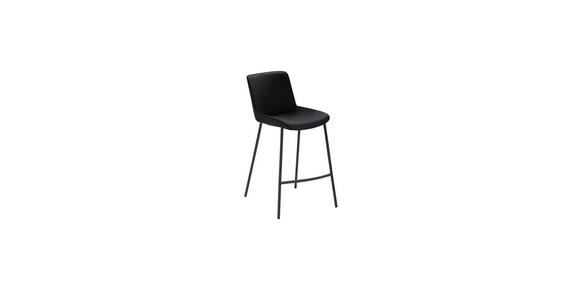BARHOCKER Mikrofaser Anthrazit, Schwarz Stahl  - Anthrazit/Schwarz, Design, Textil/Metall (48/93/50cm) - Novel