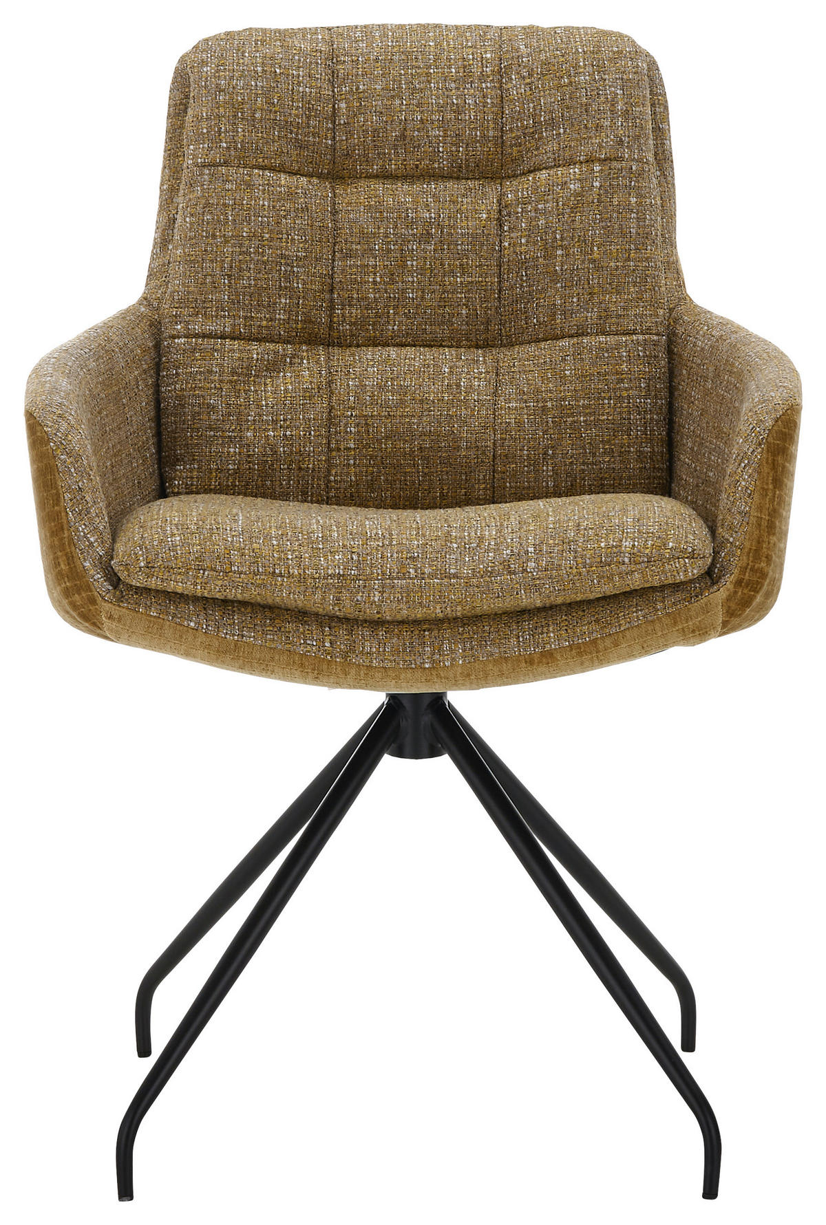 ARMLEHNSTUHL  in Flachgewebe  - Gelb/Schwarz, Design, Textil/Metall (63/90/69cm) - Johann Jakob