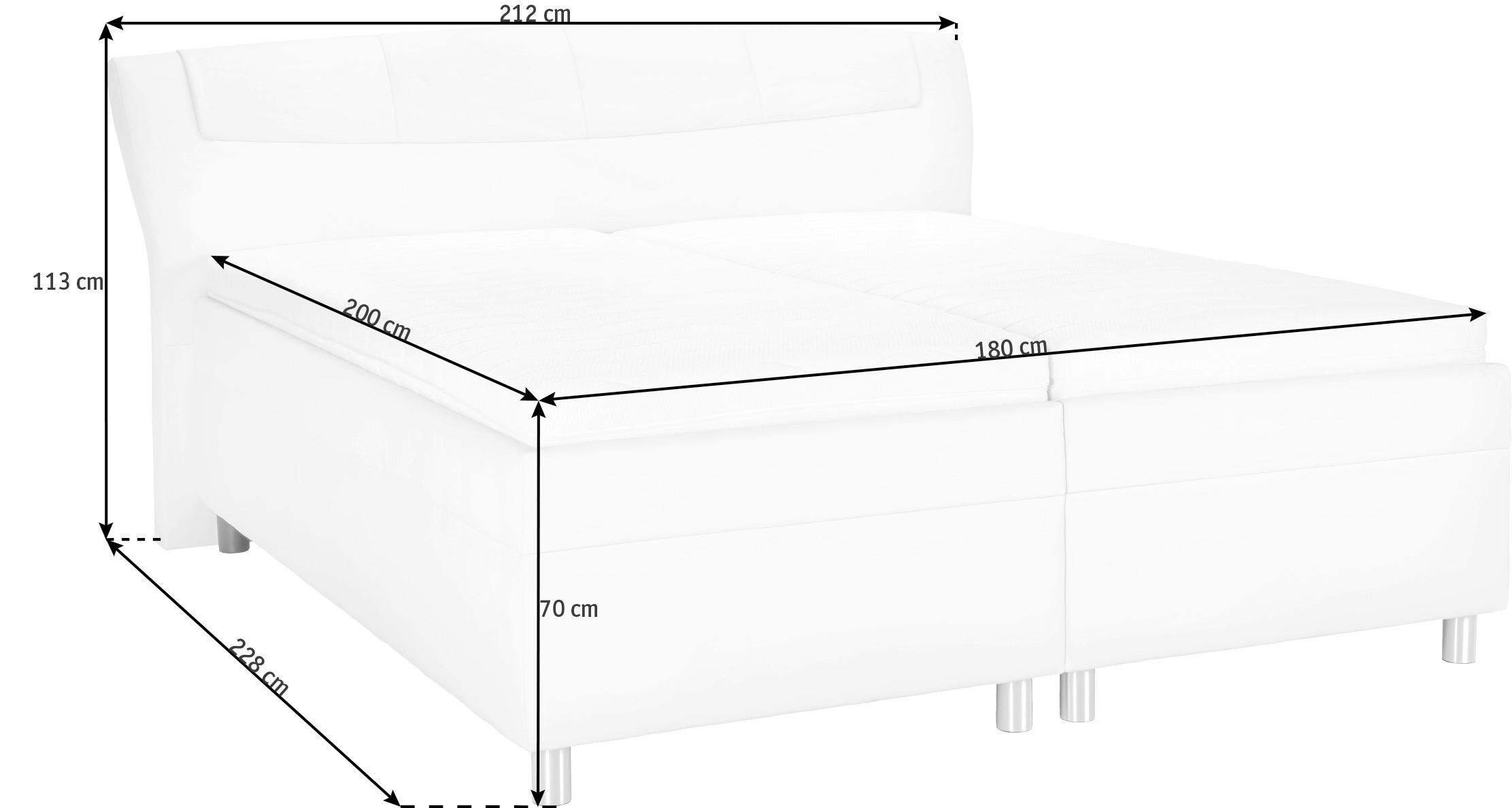 POLSTERBETT Matratze, gepolstertes Kopfteil, Lattenrost, Bettkasten, motorische Verstellbarkeit Braun 180/200 cm  - Silberfarben/Weiß, KONVENTIONELL, Holz/Textil (180/200cm) - Esposa