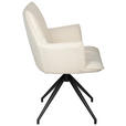 ARMLEHNSTUHL  Stoffauswahl, Sitzfläche 360° drehbar, automatische Rückholfunktion Jacquard  - Creme/Schwarz, Design, Textil/Metall (59/89.5/63cm) - Novel