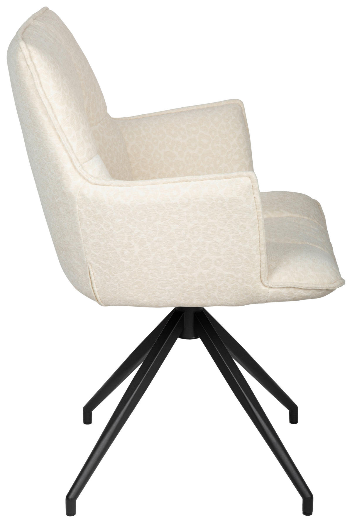 ARMLEHNSTUHL  in Eisen Jacquard  - Creme/Schwarz, Design, Textil/Metall (59/89.5/63cm) - Novel