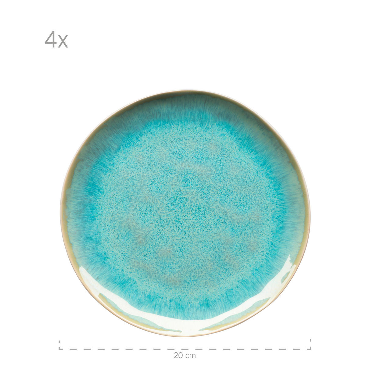DESSERTTELLERSET Frozen 4-teilig  - Grün, Basics, Keramik (20cm) - Mäser