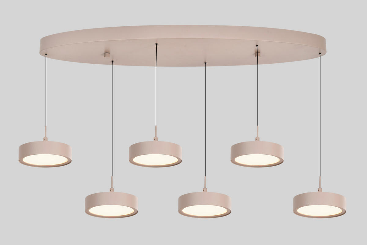LED-HÄNGELEUCHTE Valensole 117,5/150/36,5 cm  - Sandfarben, Design, Metall (117,5/150/36,5cm)