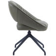 ARMLEHNSTUHL  Sitzfläche 360° drehbar, automatische Rückholfunktion  Echtleder  - Schwarz/Graugrün, Design, Leder/Metall (61/81/66cm) - Dieter Knoll