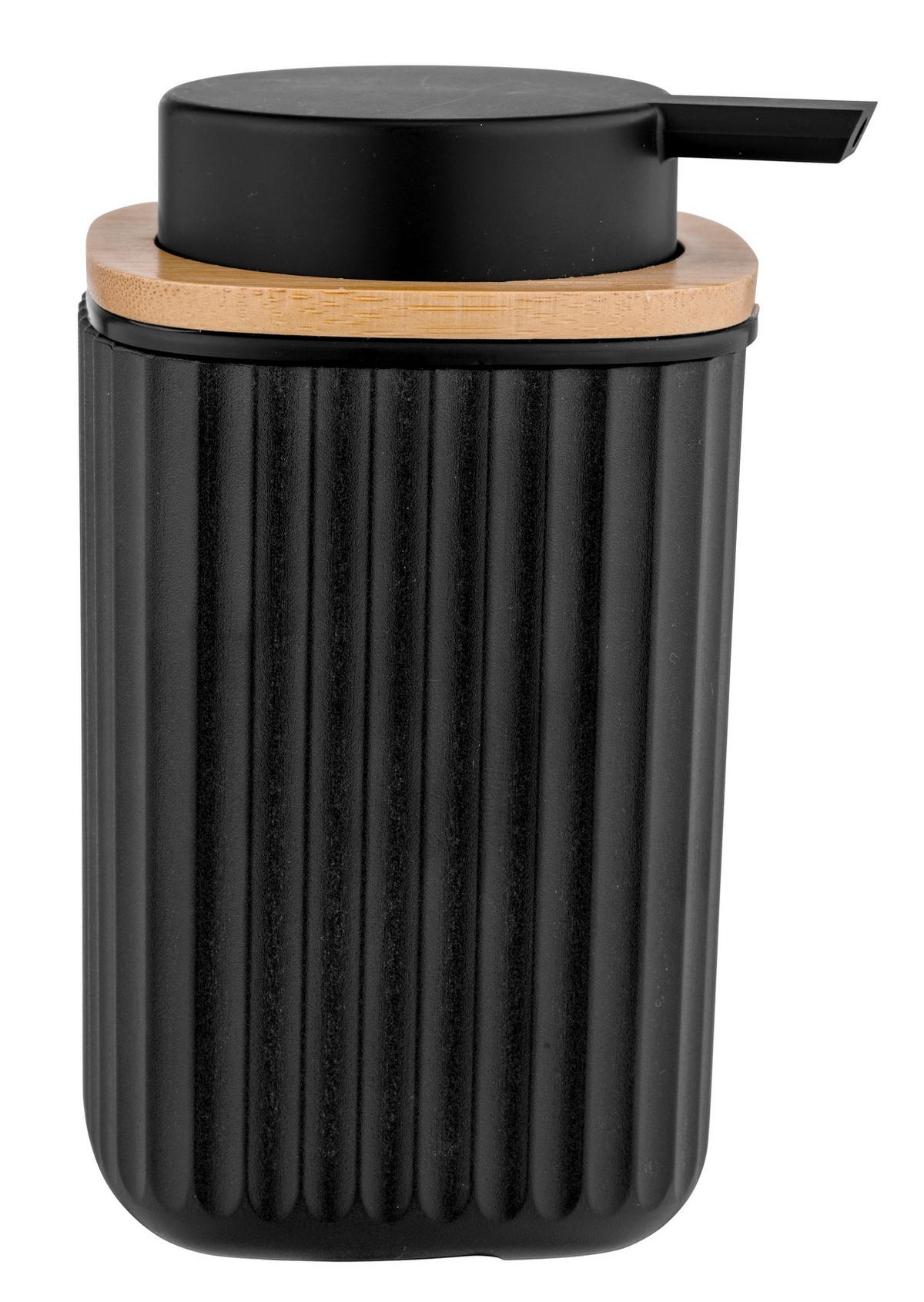 SEIFENSPENDER  - Schwarz/Naturfarben, Basics, Naturmaterialien/Kunststoff (8,9/12,7/7,5cm) - Wenko