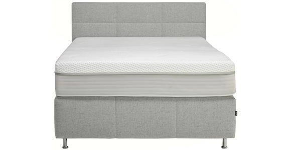BOXSPRINGBETT 140/200 cm in Hellgrau - Hellgrau/Alufarben, KONVENTIONELL, Textil/Metall (140/200cm) - Dieter Knoll