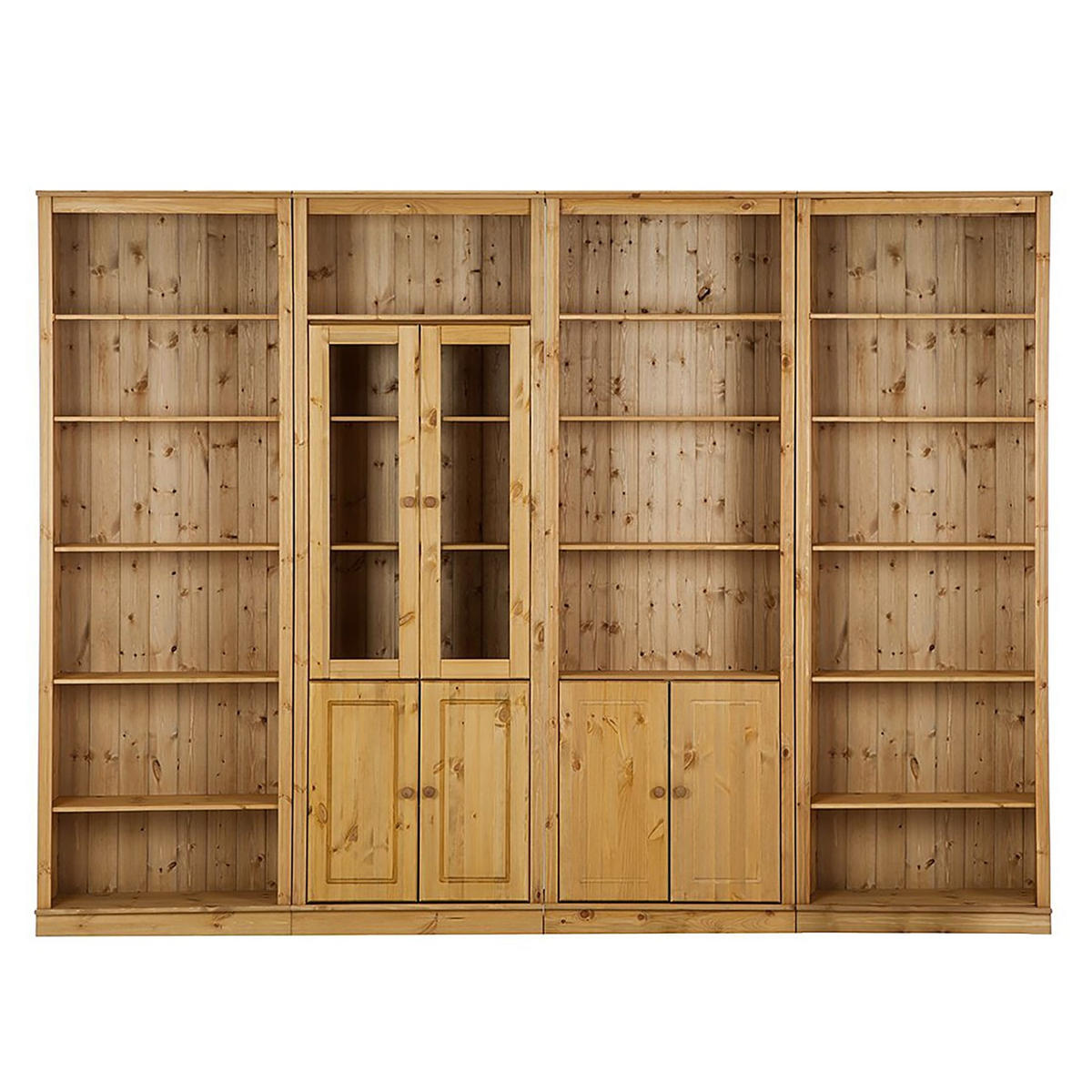 OBÝVACÍ STĚNA, barvy borovice - barvy borovice, Design, dřevo/sklo (296/223/34cm) - Livetastic