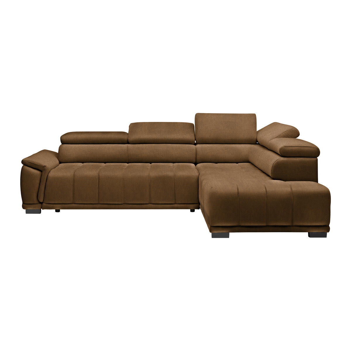 HÖRNSOFFA i chenille, vävt tyg rostfärgad  - svart/rostfärgad, Modern, textil/plast (283/106cm) - MID.YOU