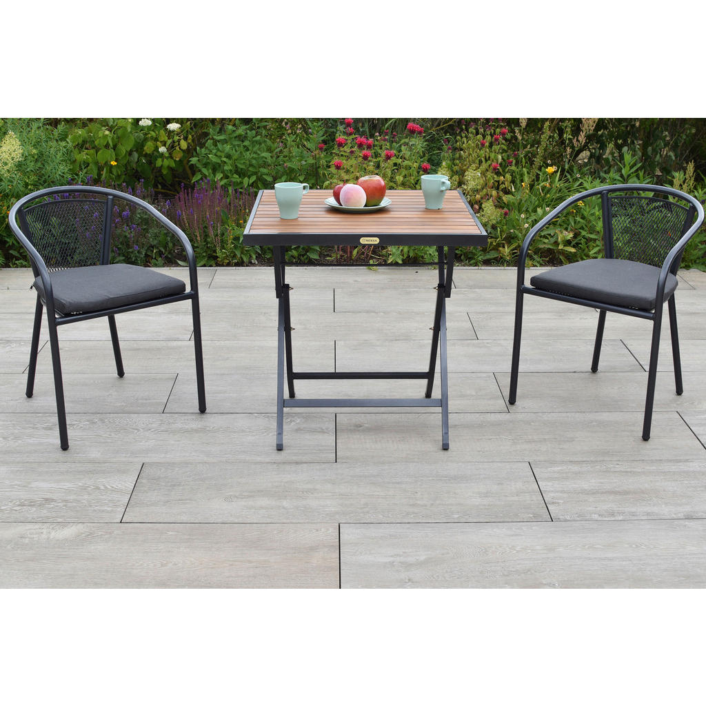 Balkonmöbel Set Delos 5 -Teilig. aus Holz, Metall