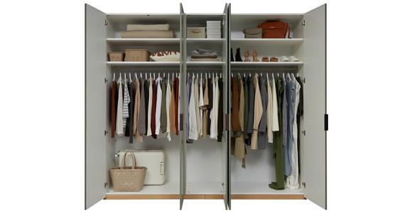 DREHTÜRENSCHRANK  in Eichefarben, Olivgrün  - Eichefarben/Anthrazit, Design, Holz/Holzwerkstoff (249,6/229,4/59,5cm) - Dieter Knoll