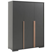 DREHTÜRENSCHRANK 3-türig Anthrazit  - Anthrazit/Buchefarben, MODERN, Holz/Holzwerkstoff (145,6/195,2/56cm) - MID.YOU